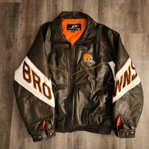 Vintage Pro Player Leather Cleveland Browns Jacket XL